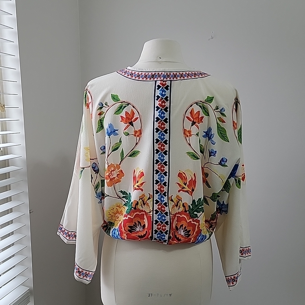 Flying Tomato Floral Embroidered Blouse - White and Multicolor - Picture 5 of 8
